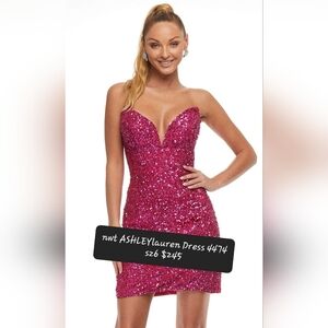 ASHLEYlauren Pink Sequin Mini Dress
